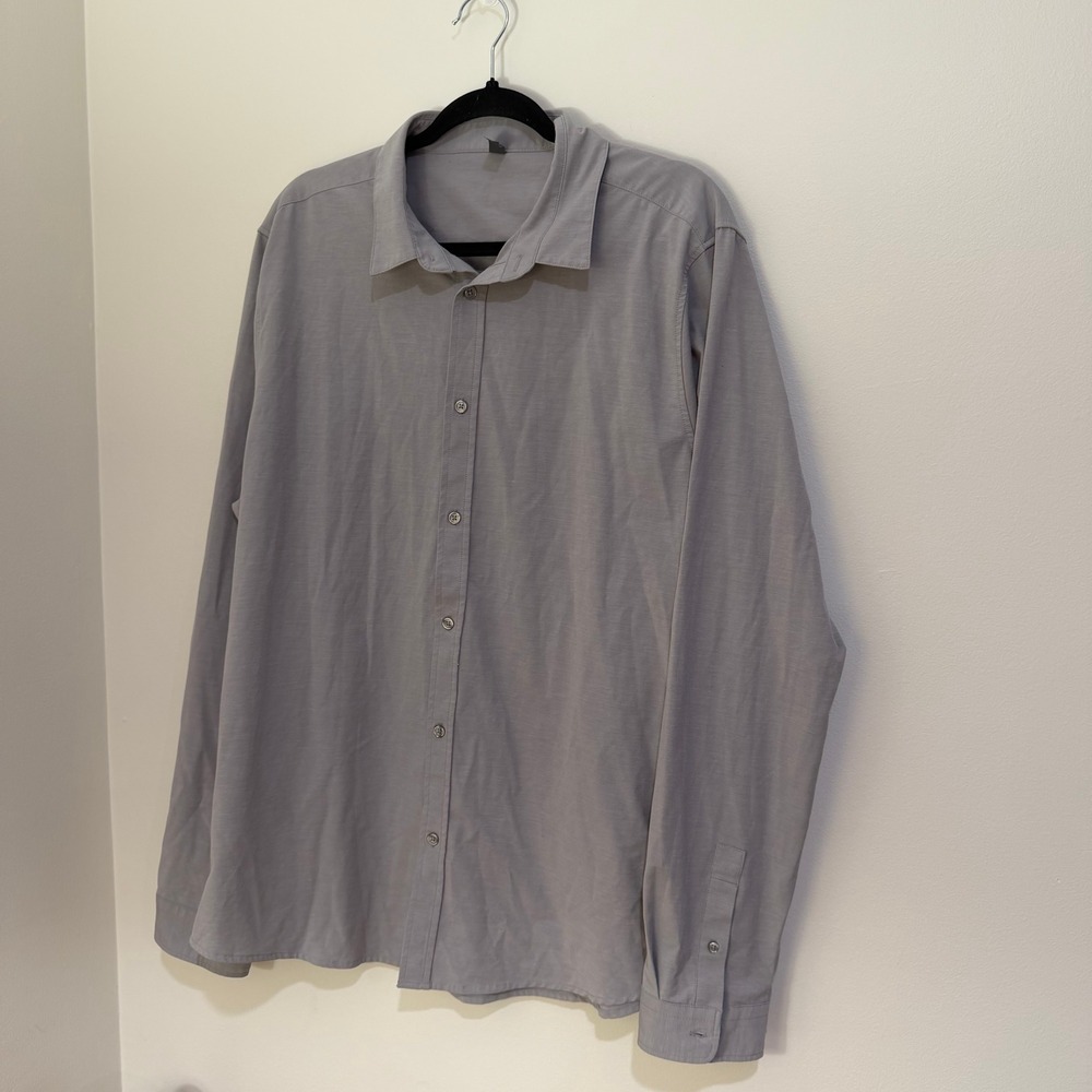 Vuori Bridge Button Down Shirt Mens XL Gray Long Sleeve Stretch V1002
